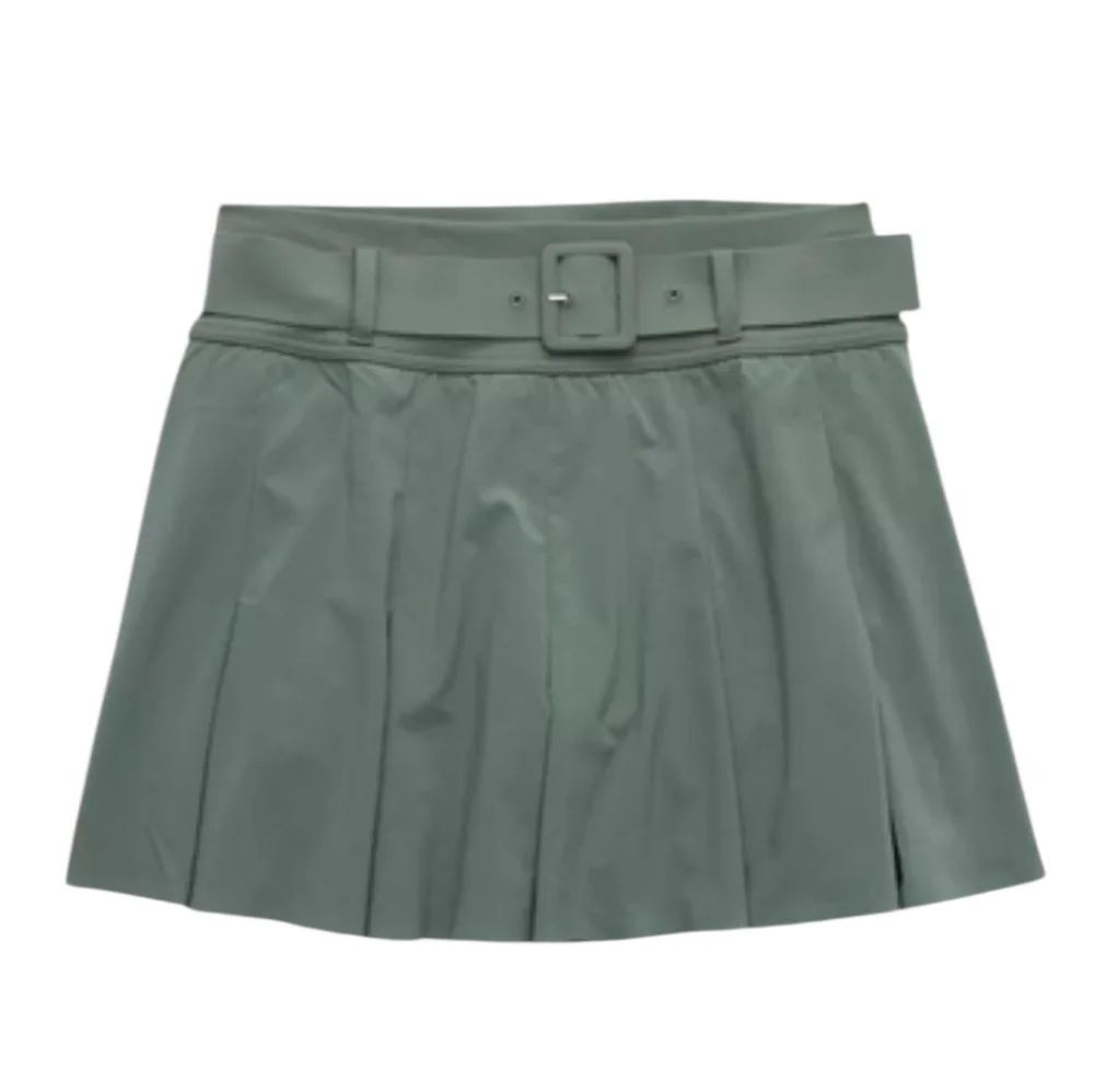 NEW Aerie olive green pleated belted academia tennis pickleball skort skirt‎ XL